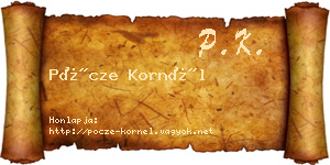 Pöcze Kornél névjegykártya
