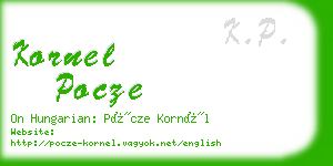 kornel pocze business card